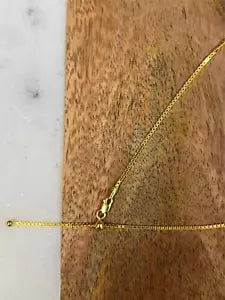 14k Yellow Gold Over 925 Sterling Silver Adjustable Box Chain 1.5mm Slider