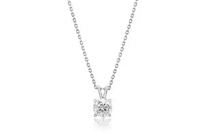 1/2 Ct Round Cut Real Diamond Solitaire Pendant Necklace 14k White Gold