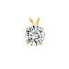 0.25 Ct - 0.75 Ct Round Real 14K Yellow Gold Lab Grown Diamond Solitaire Pendant