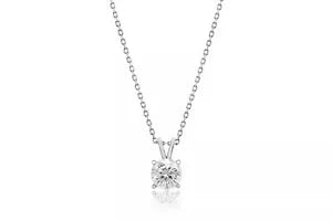 Natural Diamond Solitaire Pendant Necklace In 14k Yellow Gold Color G-I