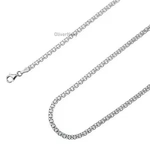 925 Sterling Silver Bismark Chain 3mm Necklace Italian 925 New