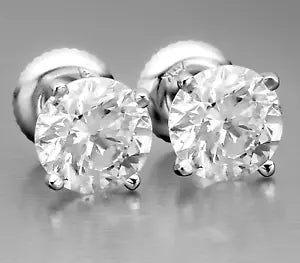 2.00 Ct IGI Certified D VVS2 Round Lab Grown Diamond Stud Earrings 18K Gold