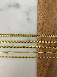 14k Gold Plated Solid 925 Sterling Silver Miami Cuban Chain 2mm-5mm Necklace