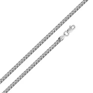 925 Sterling Silver Italian 3.5mm Solid Round Franco Link Chain Necklace