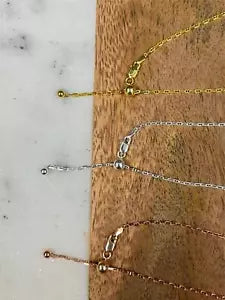 925 Sterling Silver 2mm Anchor Link Adjustable Necklace 24" - All Colors
