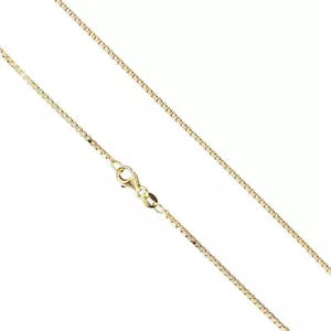 14K Gold Plated 925 Sterling Silver Box 1.5mm Chain Necklace All Sizes UNISEX