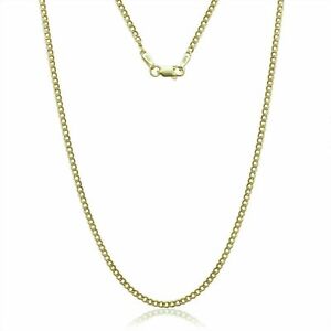 14K Solid Yellow Gold Cuban 2mm Chain Necklace 16