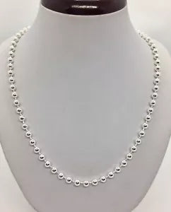 925 Sterling Silver 5mm Pallini Bead Ball Chain Necklace Italy 18''-30''