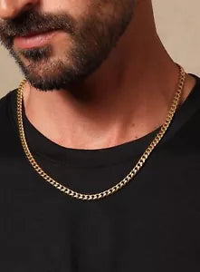 14k Yellow Gold Plated Over 925 Sterling Silver 5mm Miami Cuban Chain - Italian