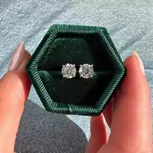 IGI Certified Diamond Stud Earrings 2 Carat Lab Grown Solitaire D GVS2 14k Gold