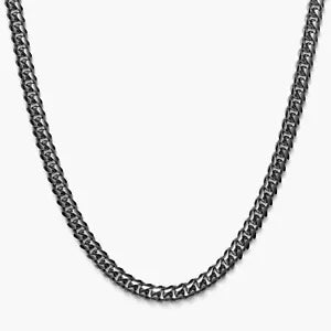 925 Sterling Silver Black Rhodium Miami Cuban Link Chain Solid 2mm 2.5mm Italy