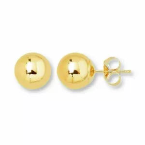 14K Yellow Gold Ball Stud Earrings - Genuine Gold - 3mm 4mm 5mm 6mm 7mm 8mm