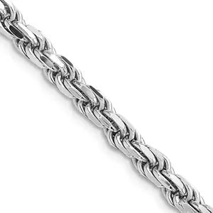 Solid Sterling Silver Italian Rope Chain Mens 925 Necklace 2.5mm - Made In Italy