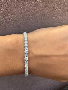 7.00 Ctw Lab Grown Diamond Tennis Bracelet 7 Inch 14 Kt White Gold D-F Color VS