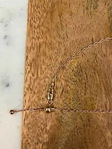 14K Rose Gold Over 925 Sterling Silver 2mm Anchor Link Adjustable Necklace 24
