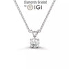 1.00 Carat Lab-Grown Diamond Solitaire Pendant – D/VS1 Round Cut in 14K Gold (IGI Certified)