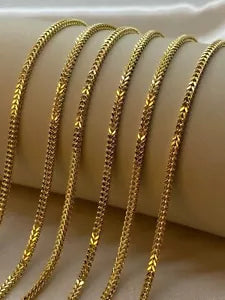 14k Yellow Gold Plated Over 925 Sterling Silver Franco Chain 2.5mm - All Sizes