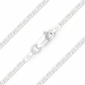 Mens Womens Solid 925 Sterling Silver Mariner Chain Necklace Italy 18'
