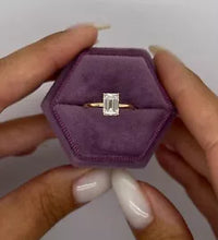 1.00 Ct F VS1 Emerald Cut Solitaire Lab Grown Diamond Ring IGI Certified 14 Gold