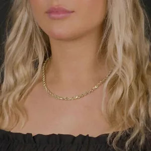 14k Gold Plated Over Solid 925 Sterling Silver Rope Chain 3.50mm Women