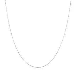 14k White Gold Cable Link Chain Necklace 0.9mm Width 18
