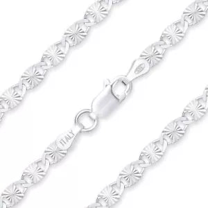 Solid Real 925 Sterling Silver ITALY Valentino Star Chain Solid 2.3mm, Solid 925