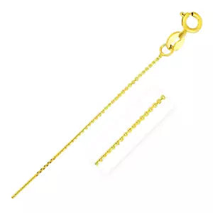 14k Yellow Gold Cable Link Chain Necklace 0.9mm Width 18