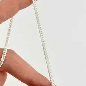 925 Sterling Silver 3mm Spiga Wheat Chain Necklace 16'' Through 30'' - Italy