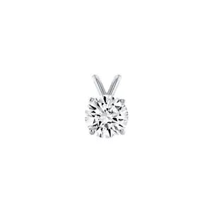0.25 Ct - 0.75 Ct Round Real 14K White Gold Lab Grown Diamond Solitaire Pendant