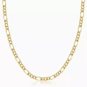 14K Yellow Gold 2mm Figaro Chain Necklace 16