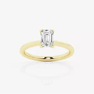 Certified 1.00 CT E/VS1 Emerald Cut Solitaire Lab Grown Diamond Engagement Ring
