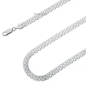 925 Sterling Silver Bismark Chain 6mm Necklace Italian 925 New