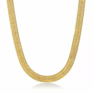 7mm Herringbone Chain Necklace 14K Yellow Gold Plated Over 925 Sterling Silver