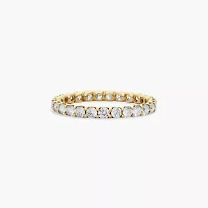 1.00 Carat D VS1 Round Cut Lab Grown Diamond Eternity Band Shared Prong 14k Gold