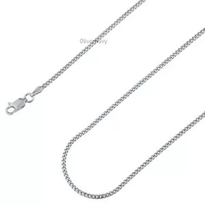 925 Sterling Silver 2mm Miami Cuban Curb Link Chain Necklace 16''-30'' Italian