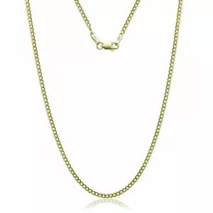 10K Solid Gold Cuban Link Chain Necklace 2.00 mm 16''-30'' Inch Genuine Gold