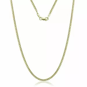14K Solid Yellow Gold Cuban 2mm Chain Necklace 16