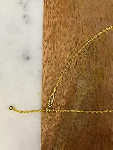 14k Yellow Gold Plated Over 925 Sterling Adjustable Loose Rope Chain 2mm
