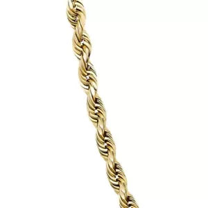 10K Gold Chain Solid Men Women Rope 3mm Diamond-Cut - All Sizes