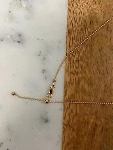 14k Rose Gold Plated Over 925 Sterling Silver Adjustable Ball Bead 1mm Chain