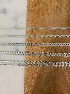 925 Sterling Silver Polished Rambo Link Chain - Italy - All Sizes