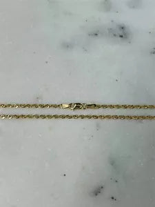 10K Yellow Gold Necklace Gold Rope Chain 2.2MM 18