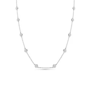 1.00 Carat Diamonds By The Yard Necklace 14K Yellow Gold Lab Grown Station 18''