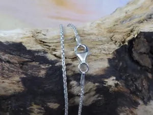 925 Sterling Silver 2mm Spiga Wheat Chain Necklace -Italy 16