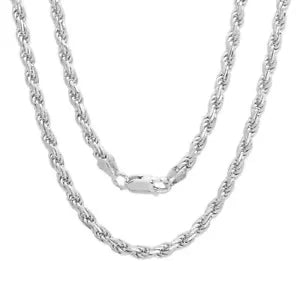 Solid Sterling Silver Italian Rope Chain Mens 925 Necklace 1.5mm 16''-30'' New