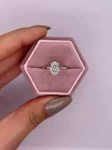 1.00 Ct F VS1 Oval Cut Solitaire Lab Grown Diamond Ring IGI Certified 14 Gold