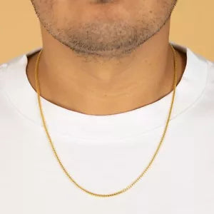 Men's Real 14k Gold Plated Solid 925 Sterling Silver Franco Chain 2mm Necklace
