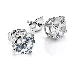 3.00 CT Certified Lab Grown Round Diamond Studs Earrings in 14k White Gold E VS1