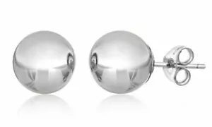 14Kt Solid White Gold Ball Stud Earrings sizes 3mm-8mm **Top Quality!!** USA