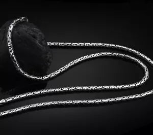 3mm Handmade Solid 925 Sterling Silver Balinese BYZANTINE Chain Necklace Bali